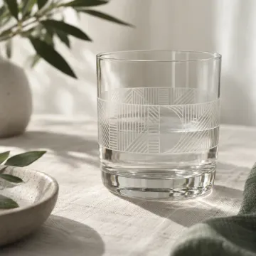Échantillon de verre gravé au laser